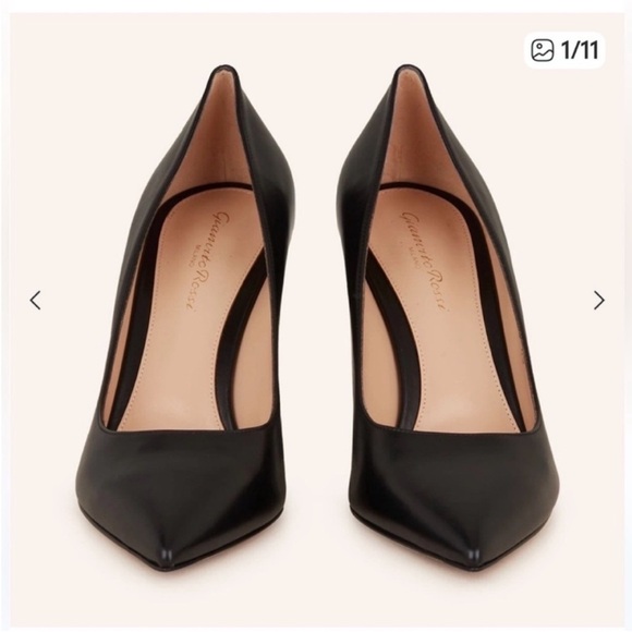 Gianvito Rossi Shoes - Gianvito Rossi Elegant Black Leather Block Heels Sz:37